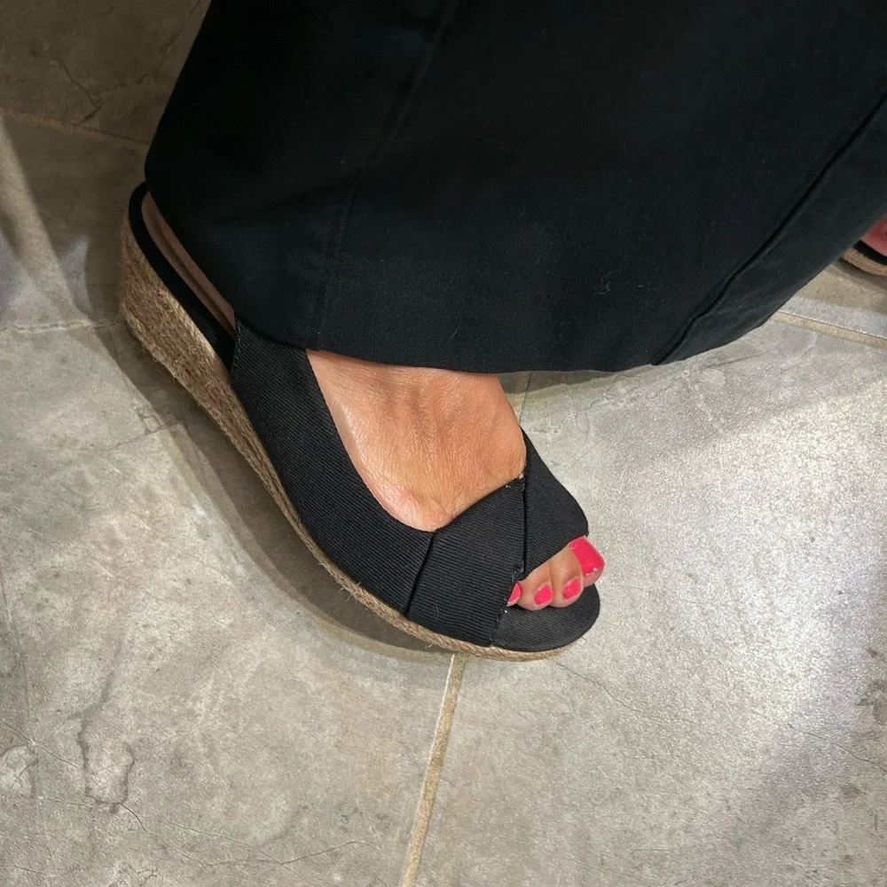 LifeStride espadrilles sz 5 black, Flex Soft System, dressy casual, chic, beach